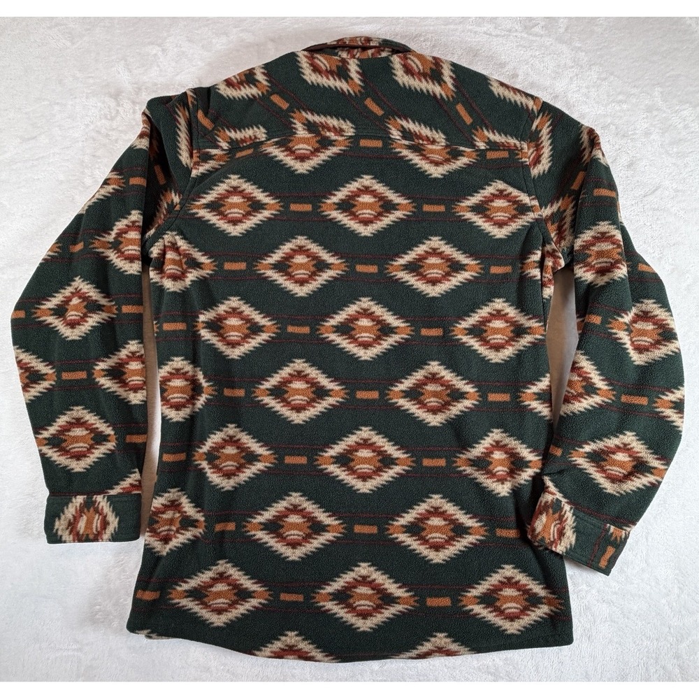 Eddie Bauer Fleece Shirt Mens Small Aztec Southwestern Double Pocket Button Up - Picture 6 of 9